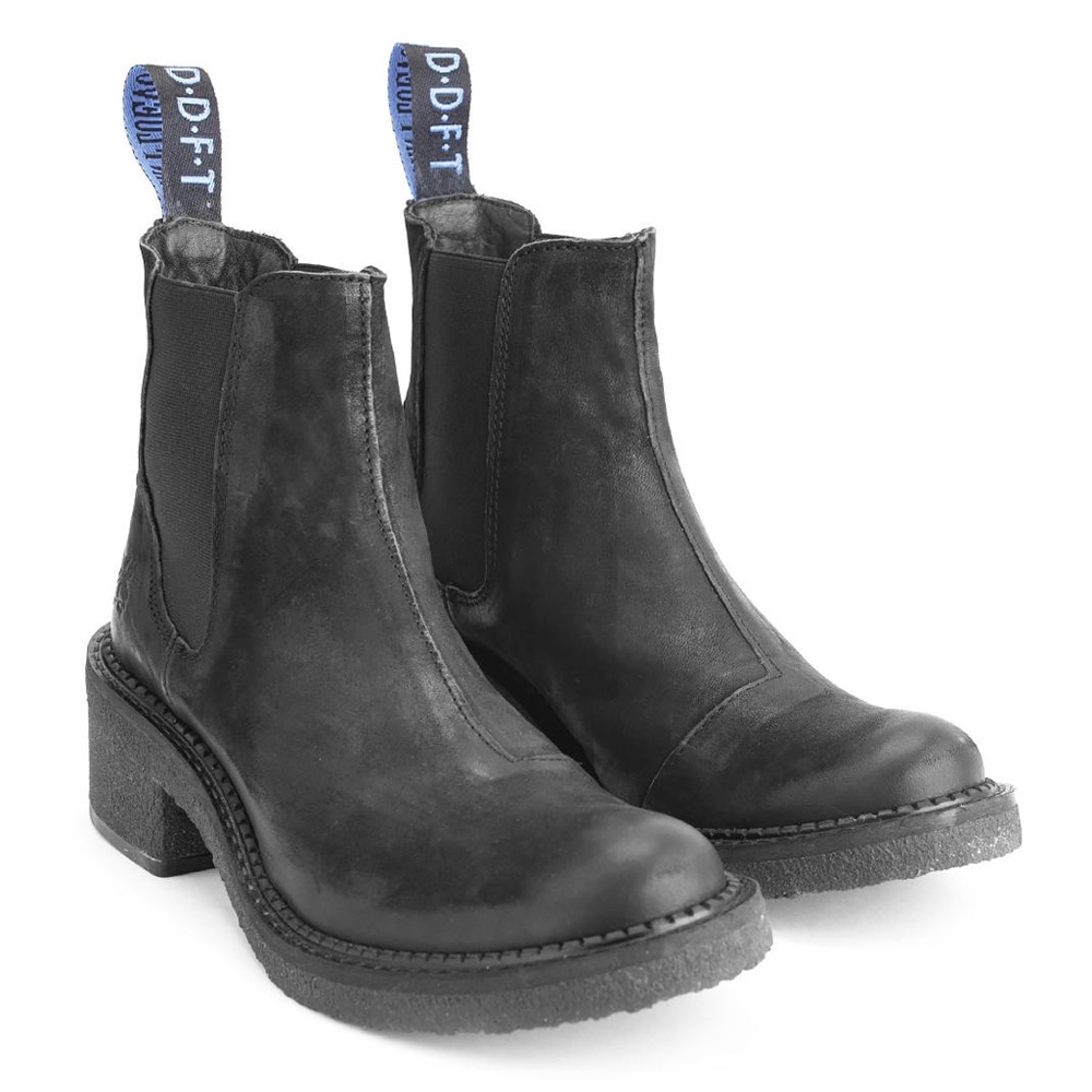 John Fluevog Slacker Nap Crepe Soled Chelsea Boots Black Size 10 SOLD OUT ONLINE